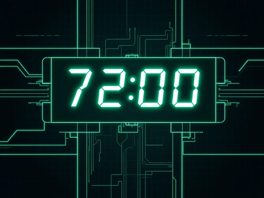 A minimalist technical blueprint of a digital timer showing