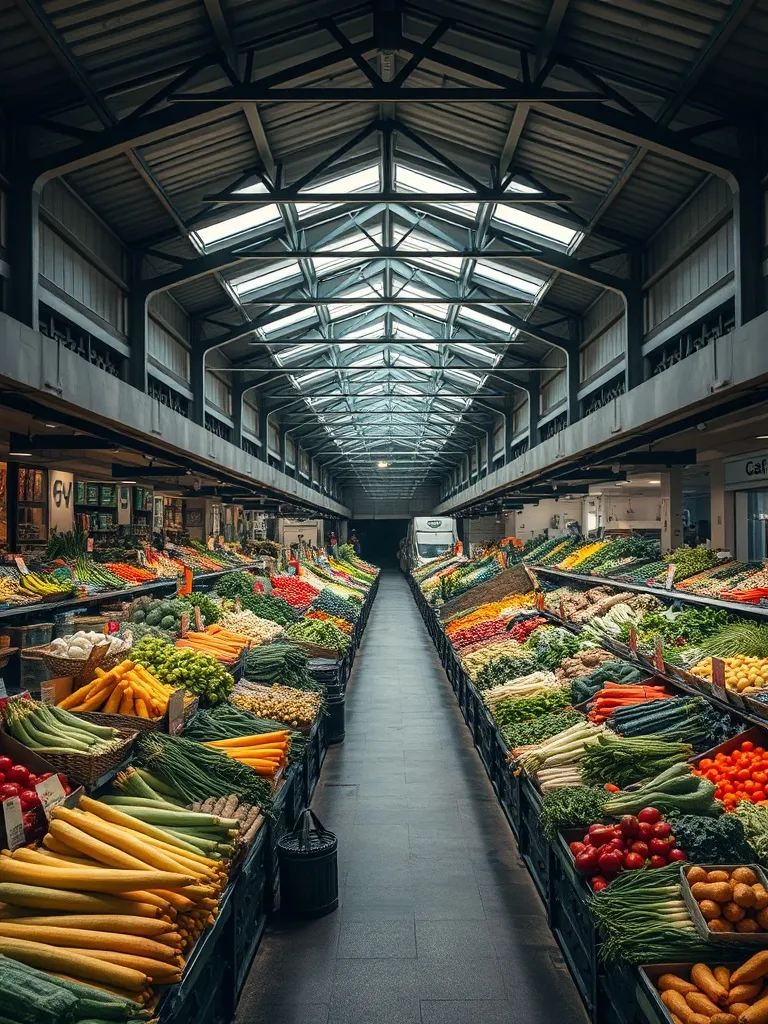 A professional high-angle photograph of a local farmer marke